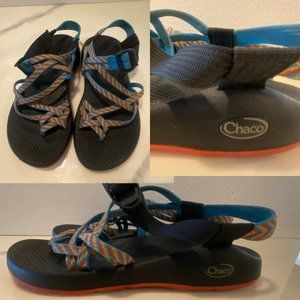 Chaco Z2 boulder style toe strap rainbow hiking sandals sz 9